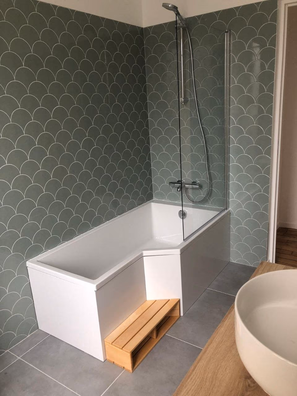 Salle de bain écaille vert - Cormeilles-en-Parisis